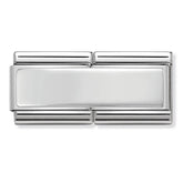 Nomination Composable Classic Double Link 330710/01 Smooth Engravable Plate in 925 Silver